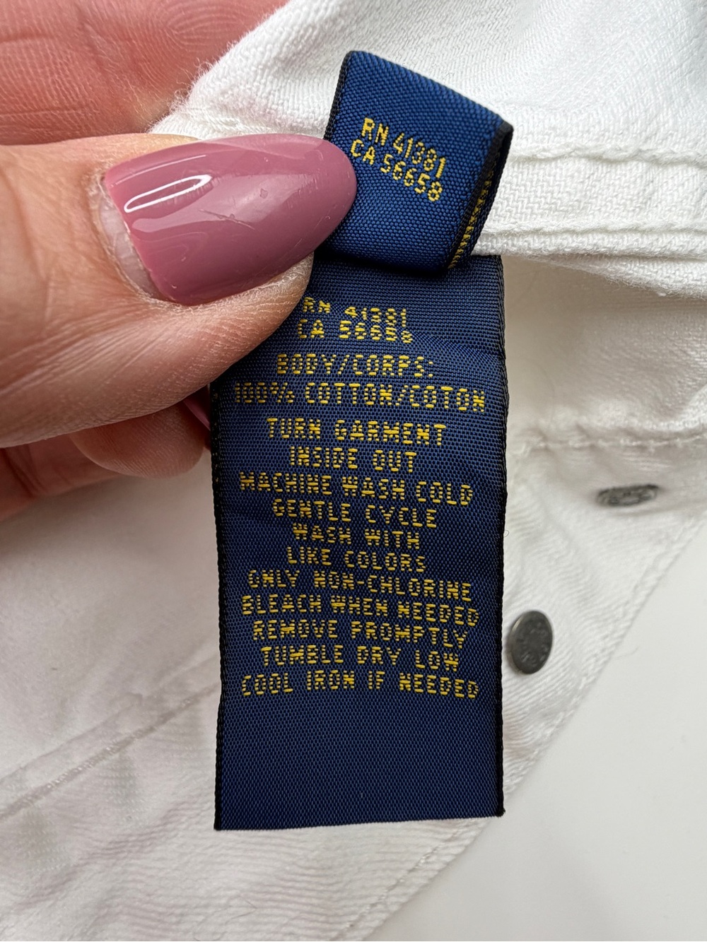 Y2K Vintage 90s White Polo Ralph Lauren Denim Trucker Jacket - Women's GUC Small - Picture 5 of 8